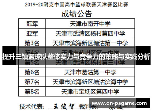提升三镇篮球队整体实力与竞争力的策略与实践分析