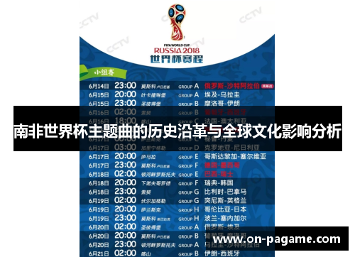 南非世界杯主题曲的历史沿革与全球文化影响分析