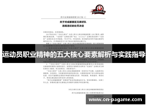 运动员职业精神的五大核心要素解析与实践指导